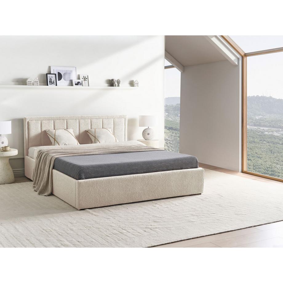 Beliani Letto contenitore en Bouclé  MONTLAUR  