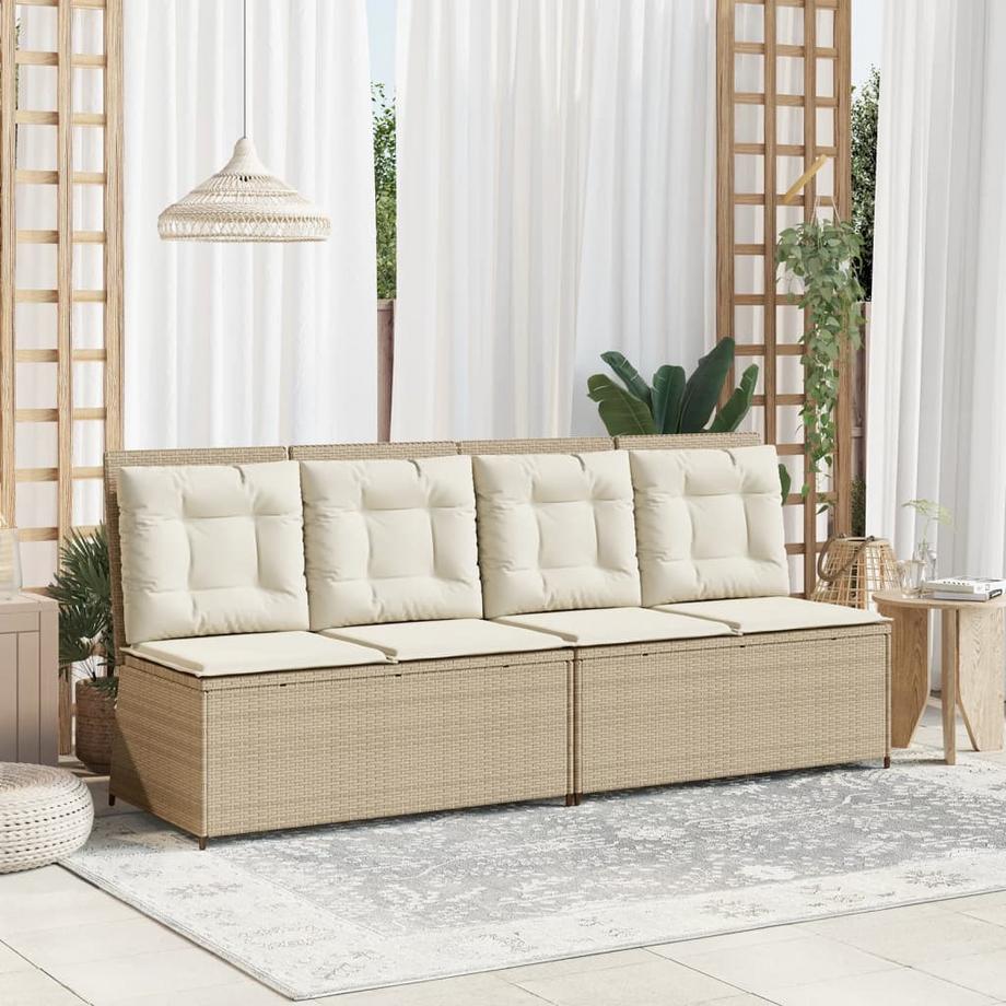 VidaXL Verstellbare gartenbank poly-rattan  