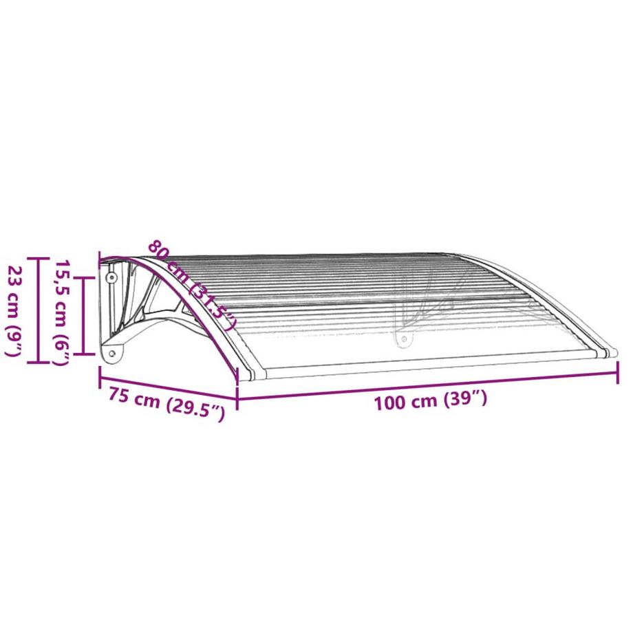 VidaXL Türvordach polycarbonat  