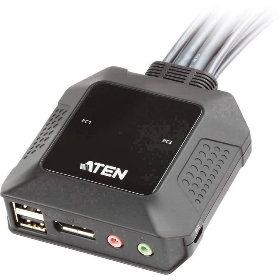 ATEN  2-Port USB DisplayPort Kabel KVM Switch 
