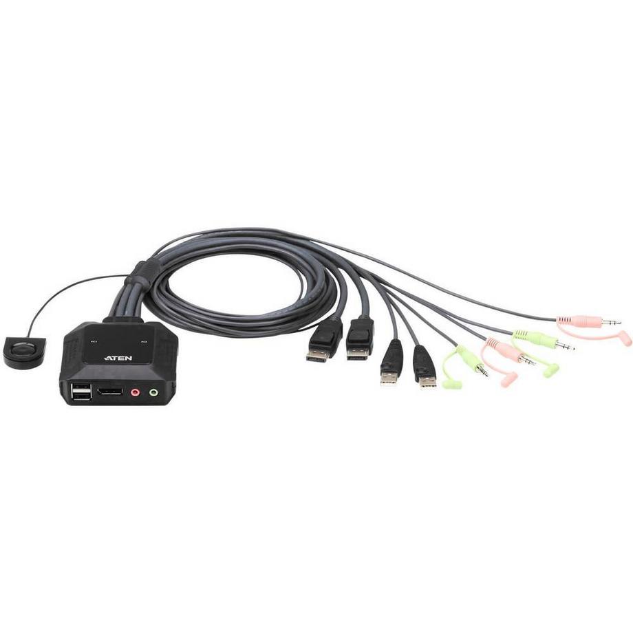 ATEN  2-Port USB DisplayPort Kabel KVM Switch 