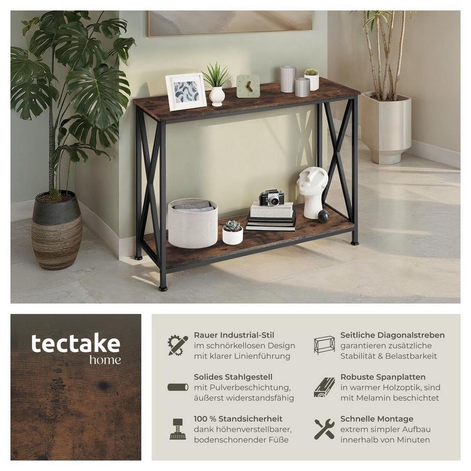 Tectake Table console TACOMA style industriel  