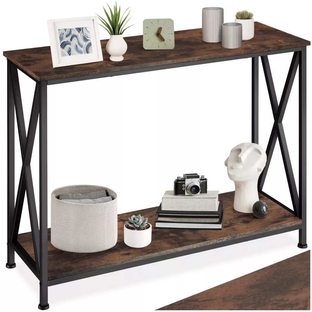 Tectake - Table console TACOMA style industriel, One Size, Marron