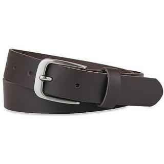 Only-bags.store  Ceinture en cuir, ceinture, 3 cm de large, marron foncé, 125-140 cm 