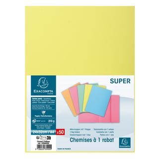 Exacompta Paquet de 50 chemises 1 rabat SUPER 210 - 24x32cm - x 5  