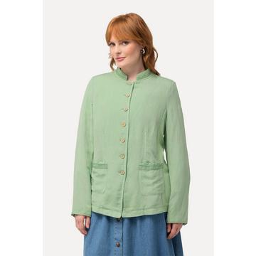 Leinenmix-Janker, Stehkragen, Metallic-Streifen