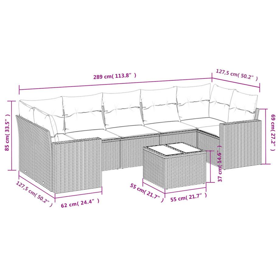 VidaXL Garten sofagarnitur poly-rattan  