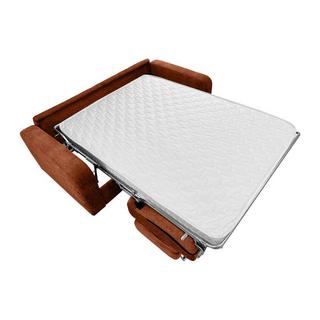 Vente-unique Canapé 3 places convertible express en tissu chiné terracotta - Couchage 140 cm - Matelas 14 cm - BEVIS  