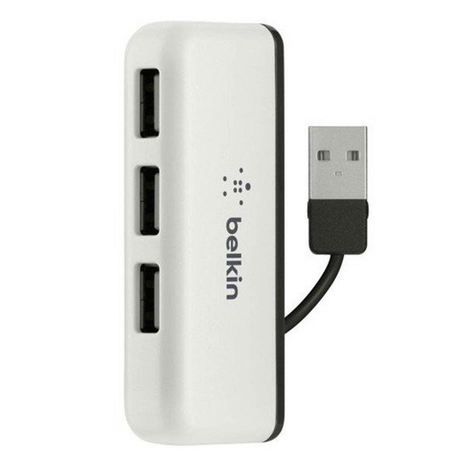 Hub de poche Belkin 4x USB 2.0, blanc