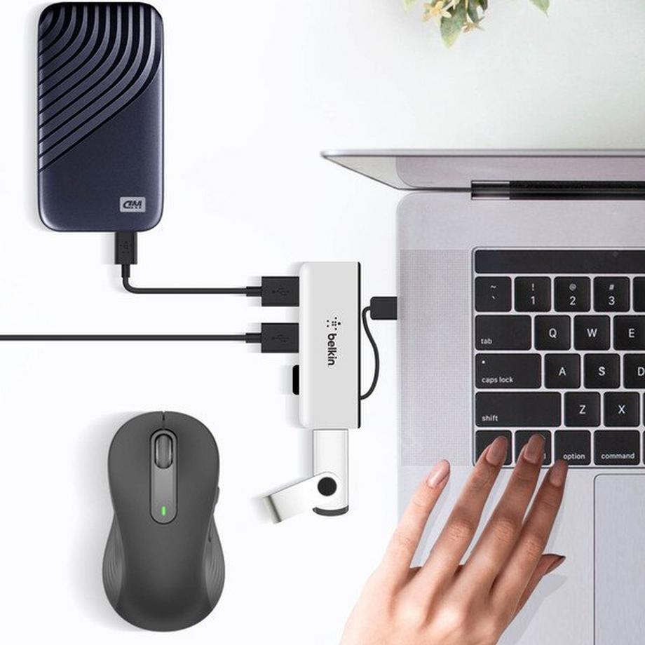 belkin  Hub de poche Belkin 4x USB 2.0, blanc 