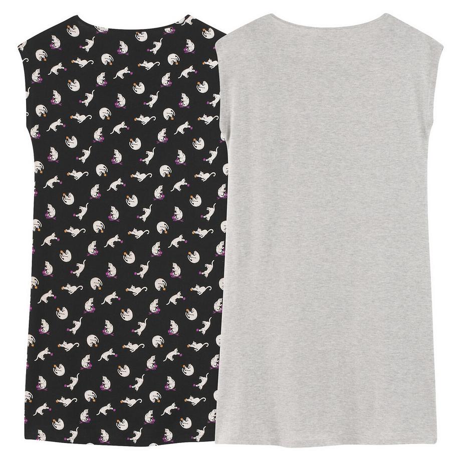 SO'HOME 2er-Pack Nachthemden mit Katzendruck  