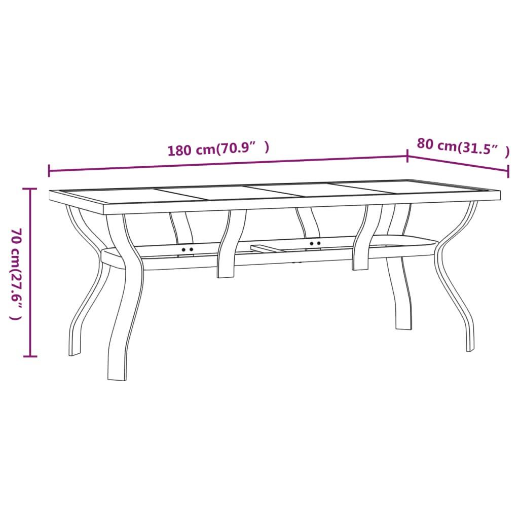 VidaXL set da pranzo da giardino Acciaio  