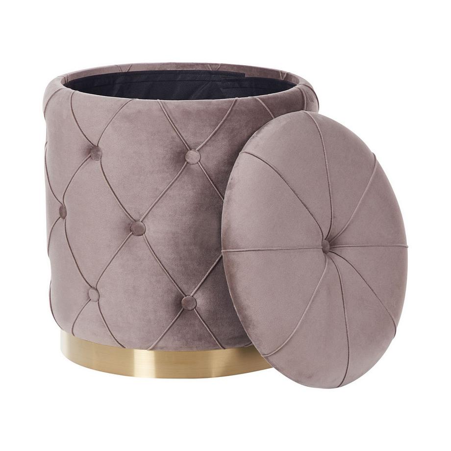 Beliani Lot de 2 poufs avec rangement en Velours Rétro PUEBLO  