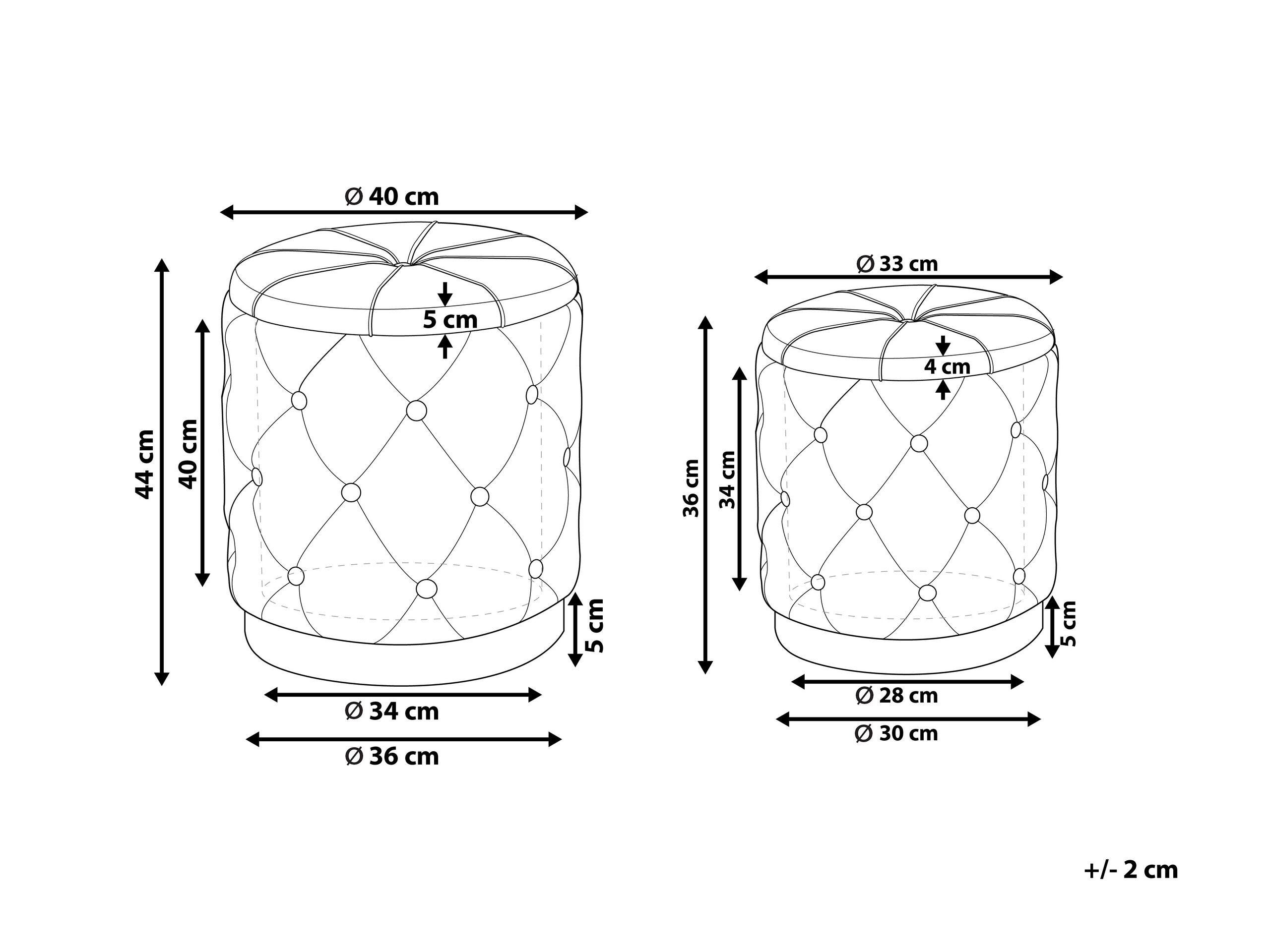 Beliani Lot de 2 poufs avec rangement en Velours Rétro PUEBLO  