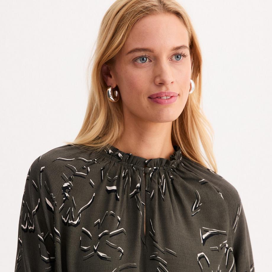 La Redoute Collections Blouse Fleurie Manches Longues Col V  