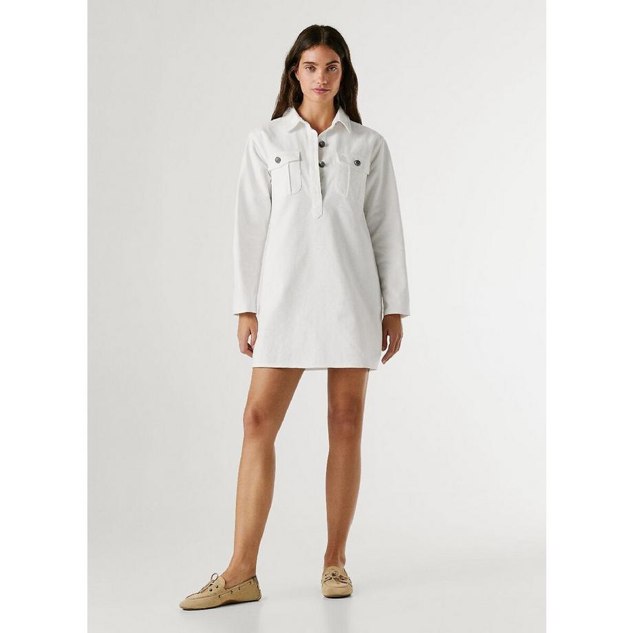 Pepe Jeans London Abito Corto Maniche Lunghe in Denim  