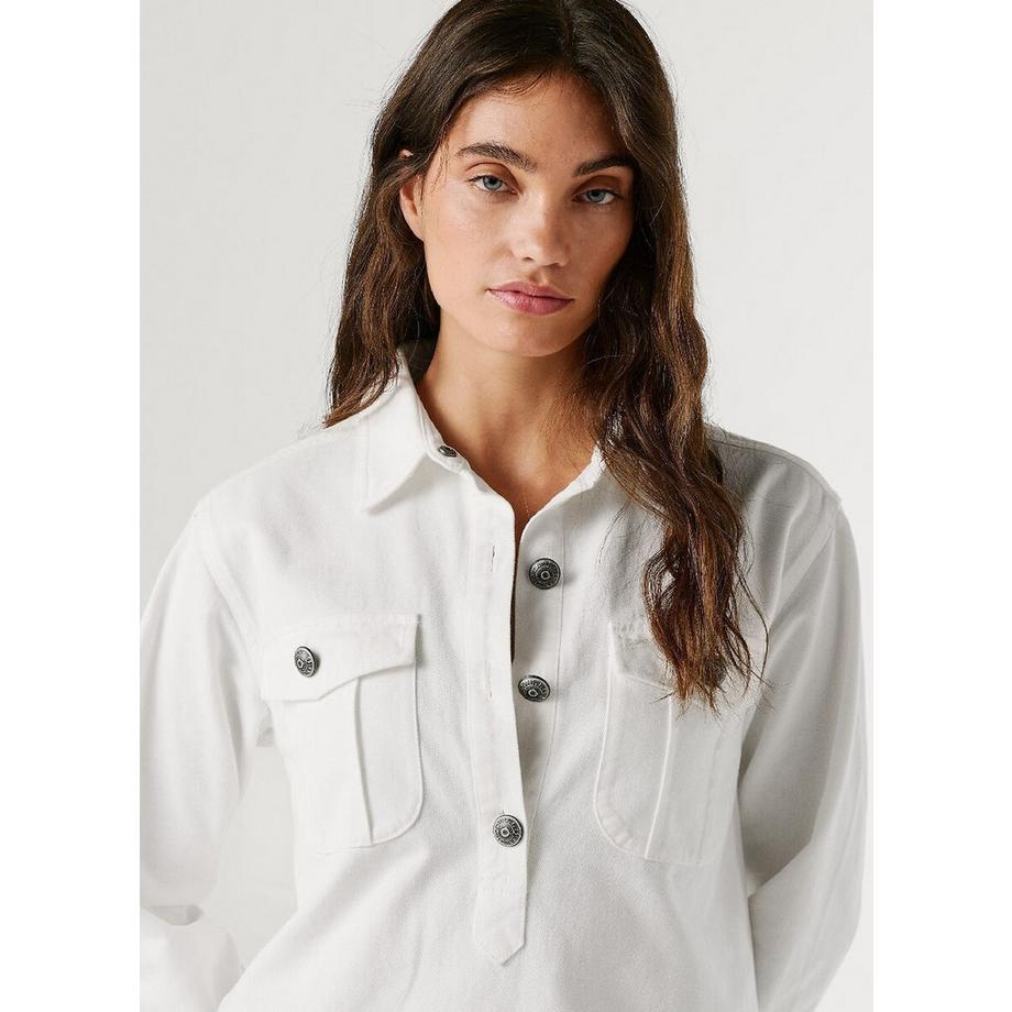 Pepe Jeans London Abito Corto Maniche Lunghe in Denim  