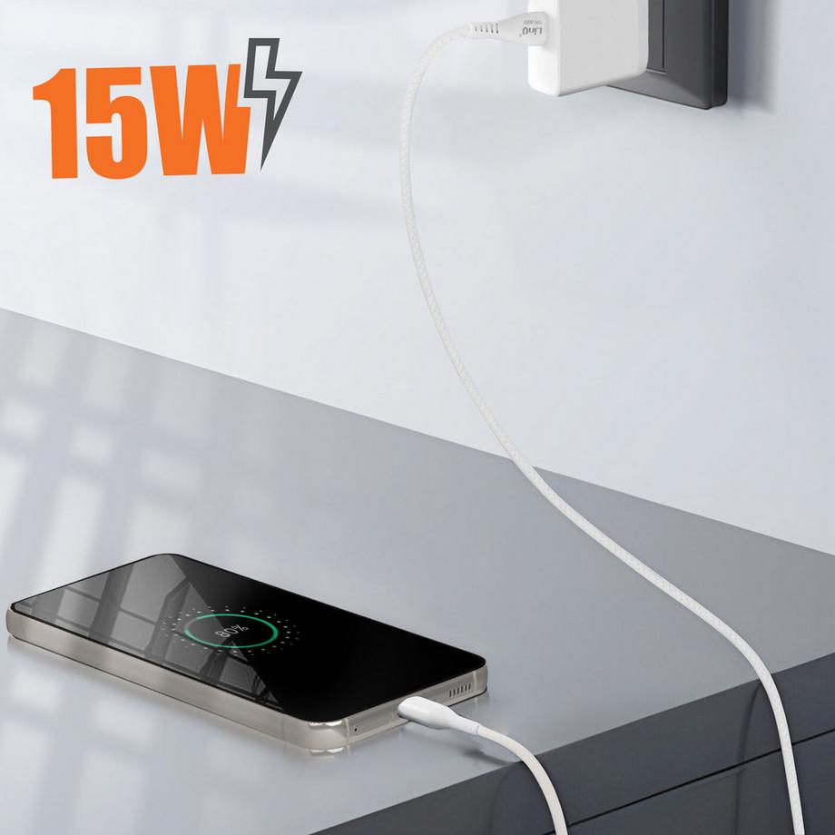 Avizar  USB / USB-C Kabel 15W Weiß, LinQ 