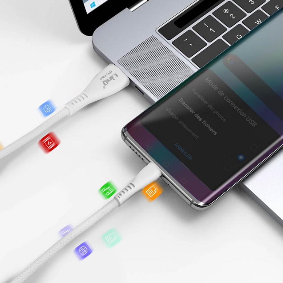 Avizar  USB / USB-C Kabel 15W Weiß, LinQ 