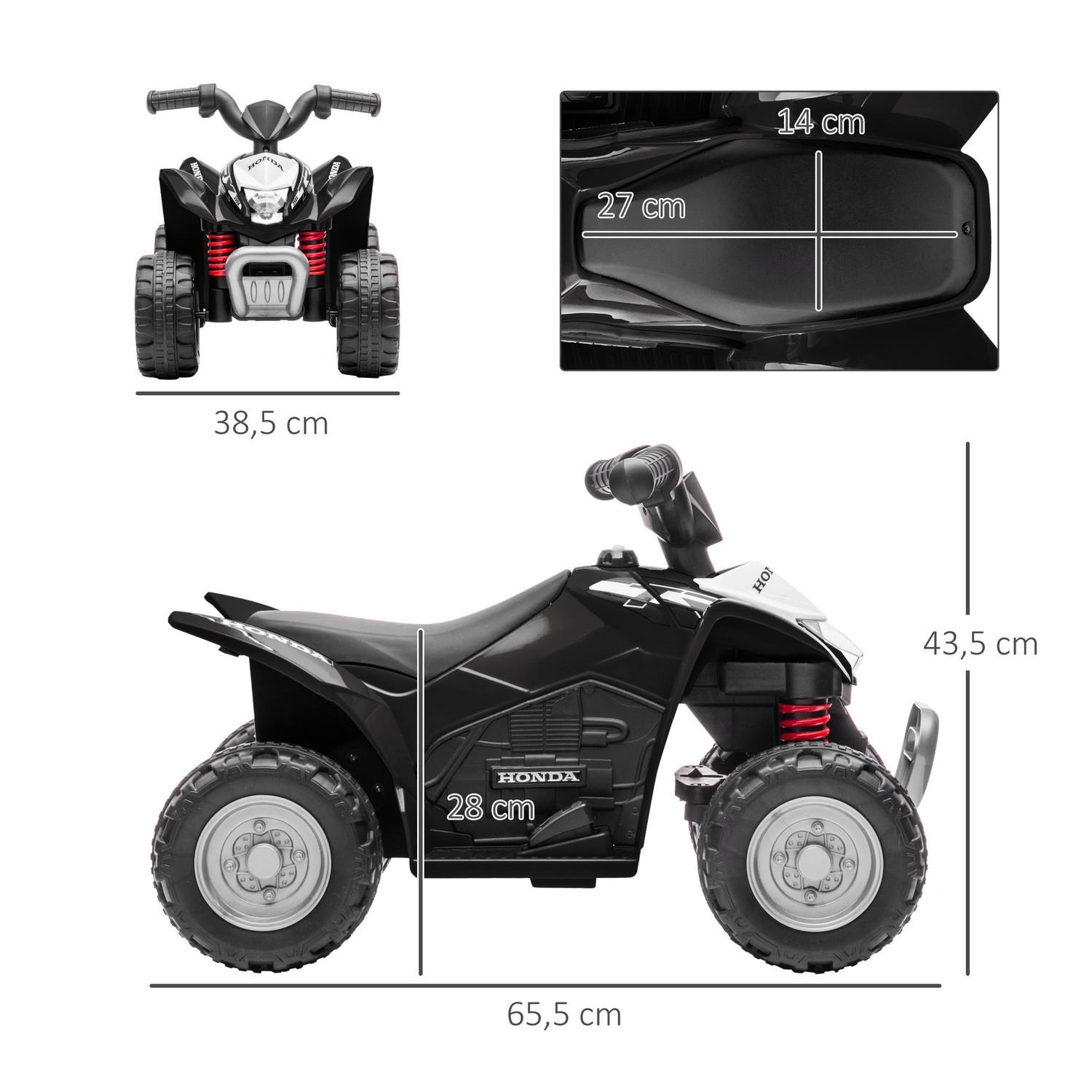 Northio  Elektro-Quad Miniquad Für Kinder Ab 18 Monaten, Kinder Elektro Atv Mit Led Und Hupe, Metall, Schwarz 