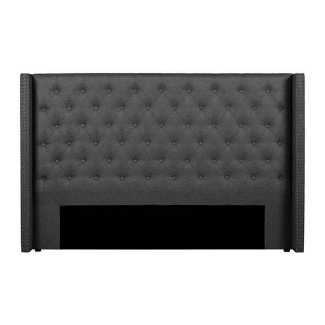 Vente-unique Bettkopfteil - B. 190 cm - Gepolstert Stoff - Grau - MASSIMO  