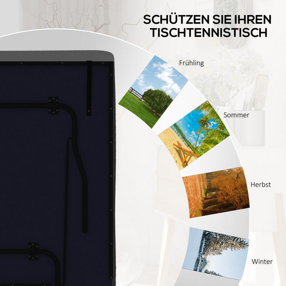 Northio  Tischtennisplatte Abdeckung Wasserdicht Anti-Uv Outdoor Indoor Schwarz 