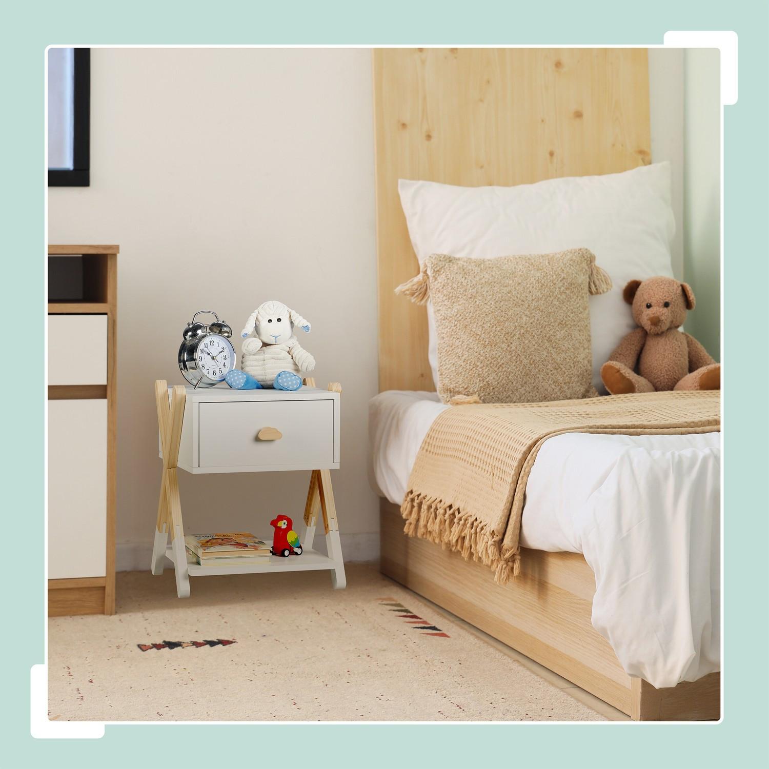 Northix Table de chevet pour enfants avec tiroir  