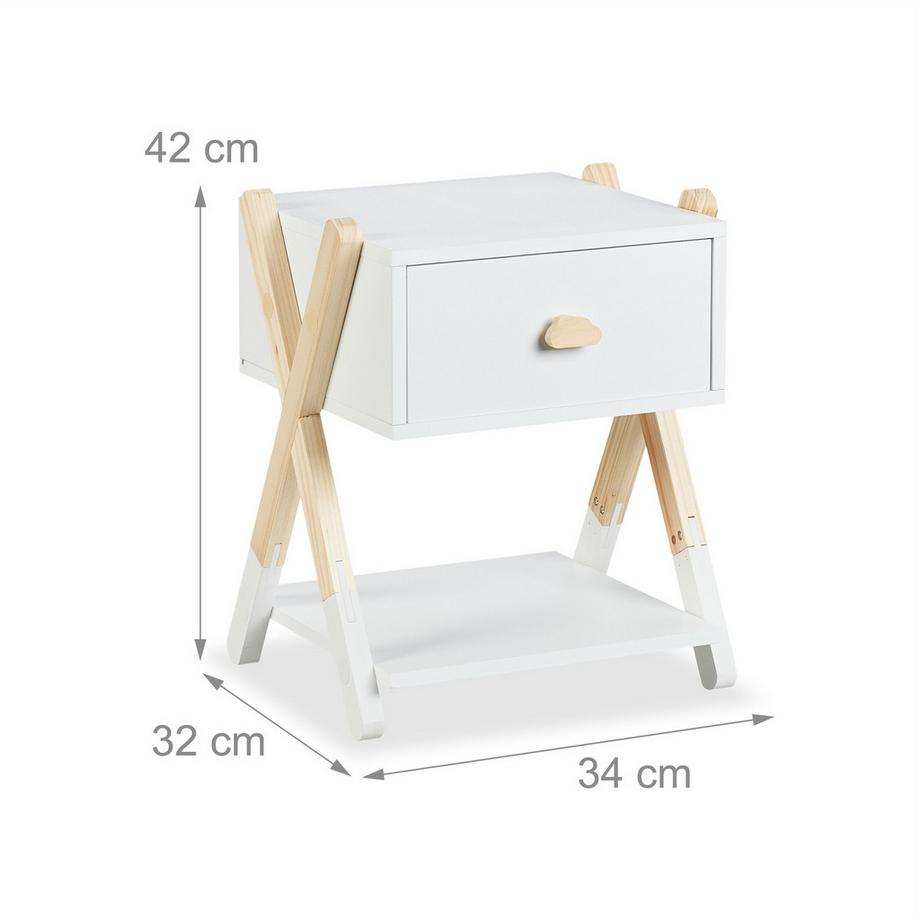 Northix Comodino per bambini con cassetto  
