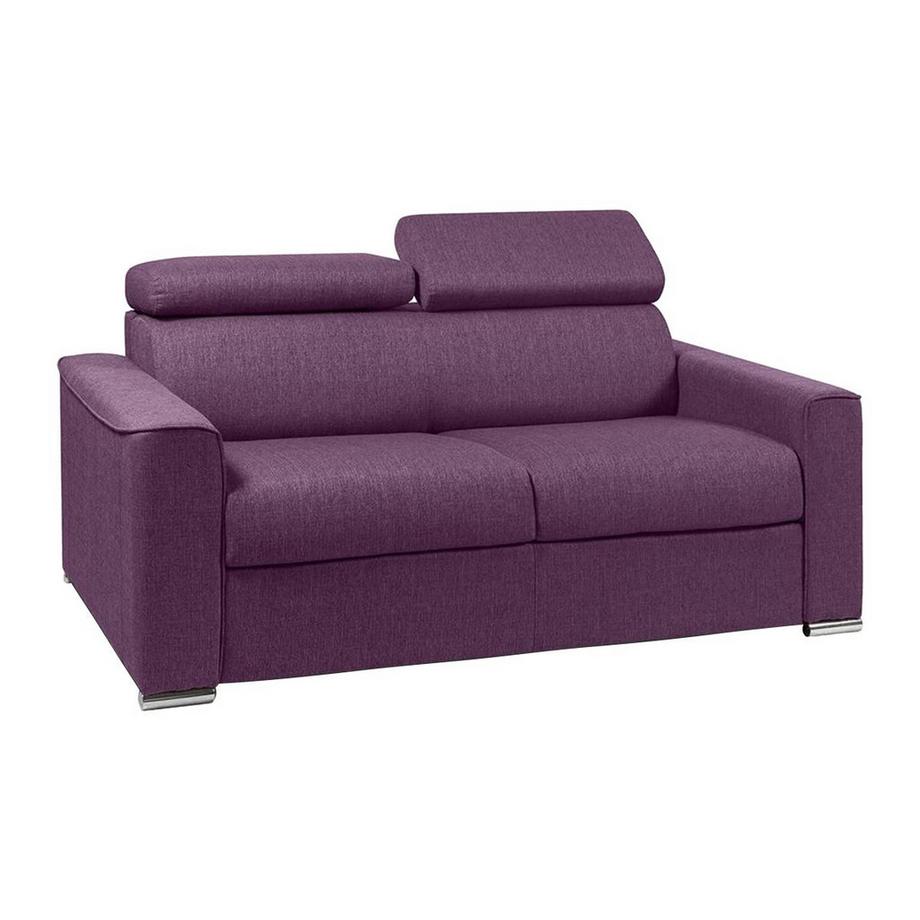 LINEA SOFA Divano letto 2 posti a ribalta in Tessuto Viola Larghezza Materasso Spessore VIZIR  