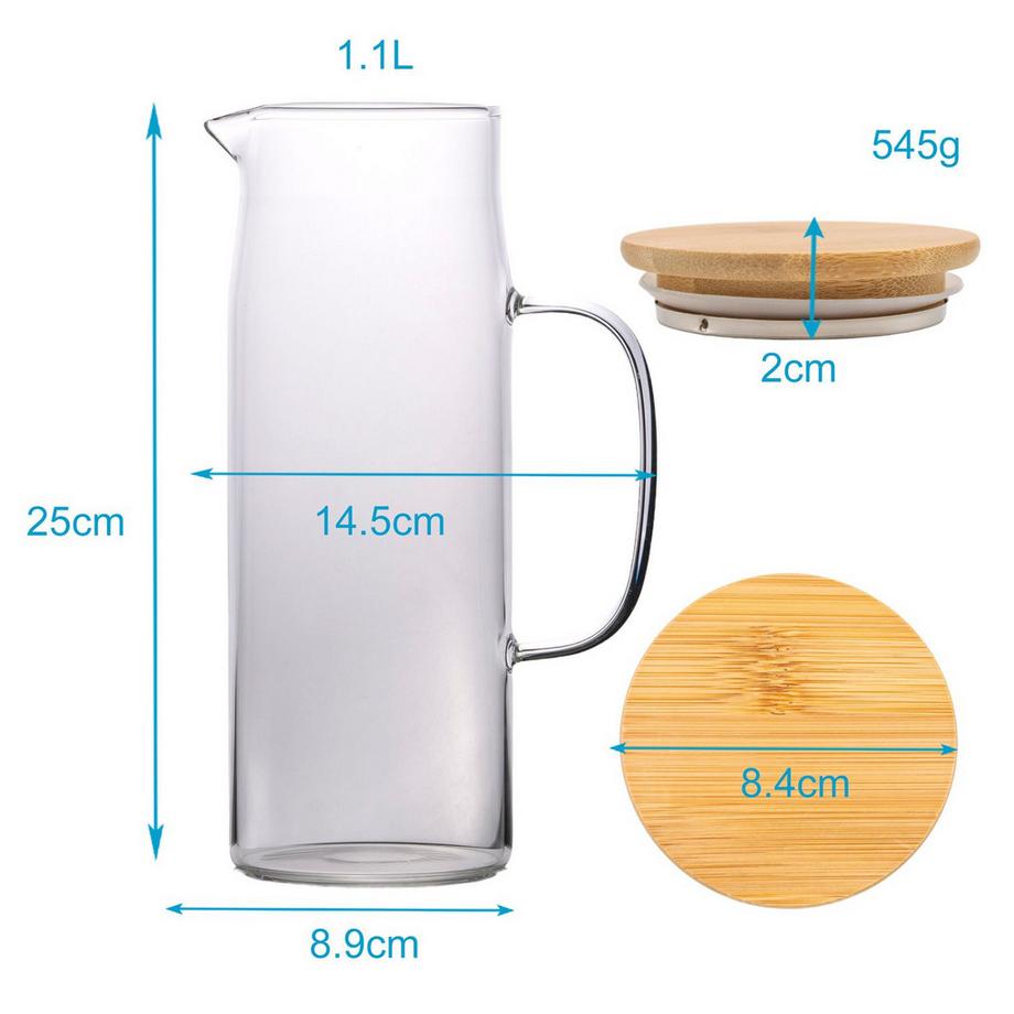 Intirilife Carafe avec Bouchon en CLAIR  