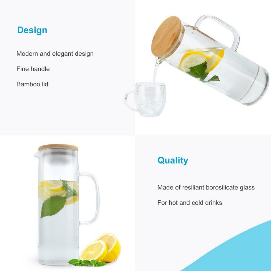 Intirilife Carafe avec Bouchon en CLAIR  