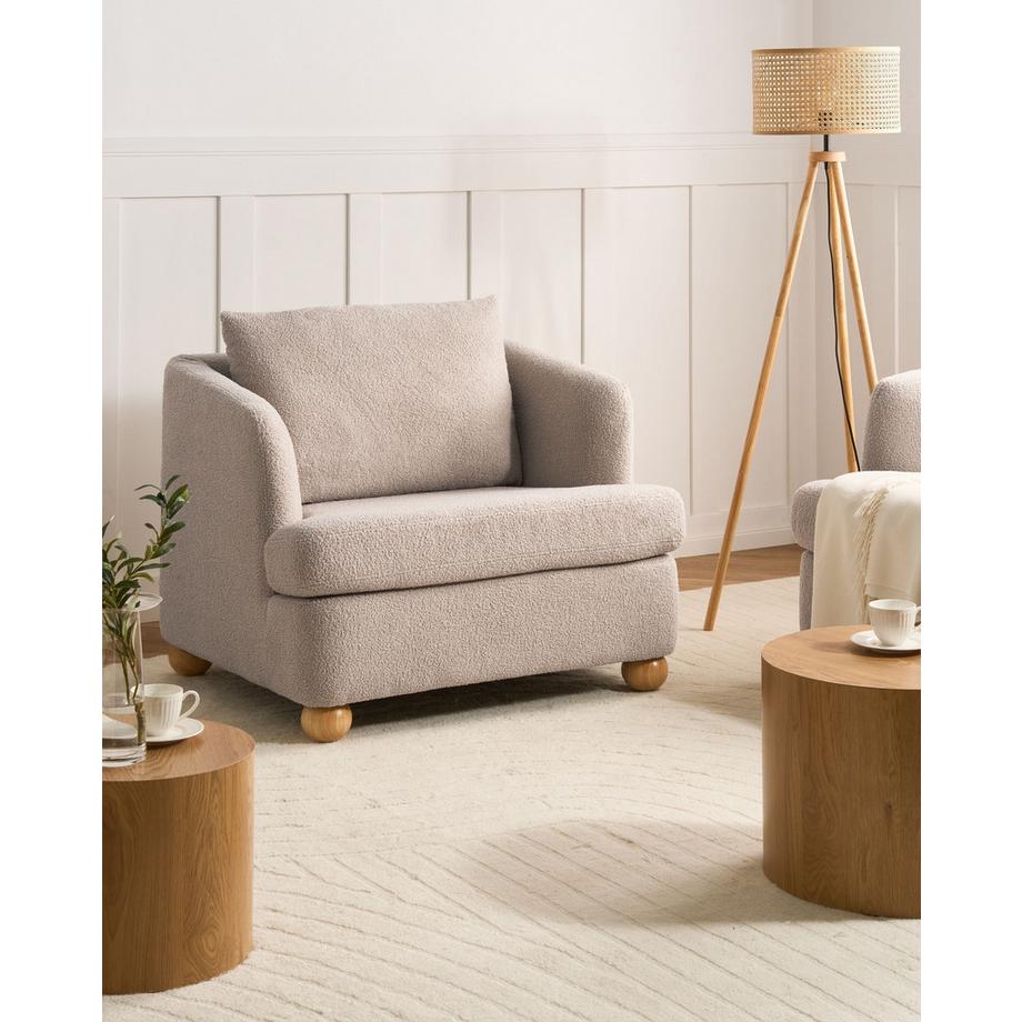 Beliani Fauteuil en Bouclé Scandinave RATTVIK  
