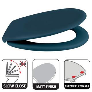 spirella Abattant WC Thermo Dur NEELA Pétrole Mat - Charnières ABS Chromé  