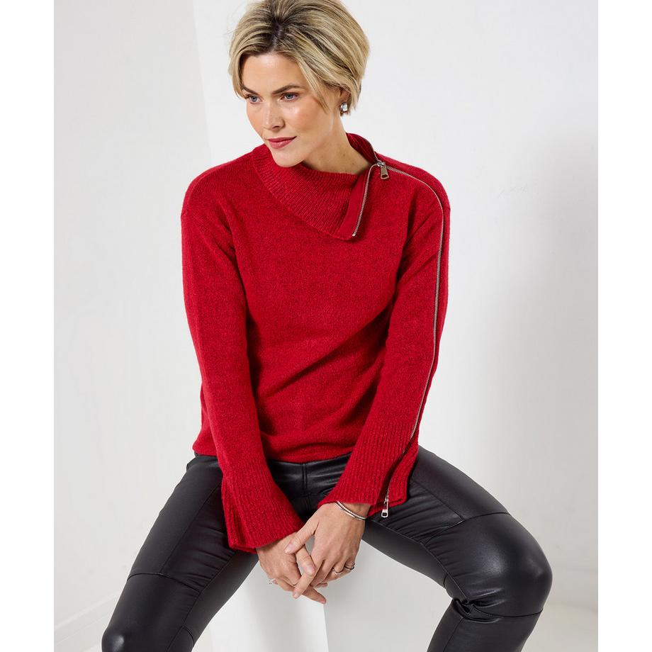 Joe Browns Pullover Oversized Kragen Reissverschluss  