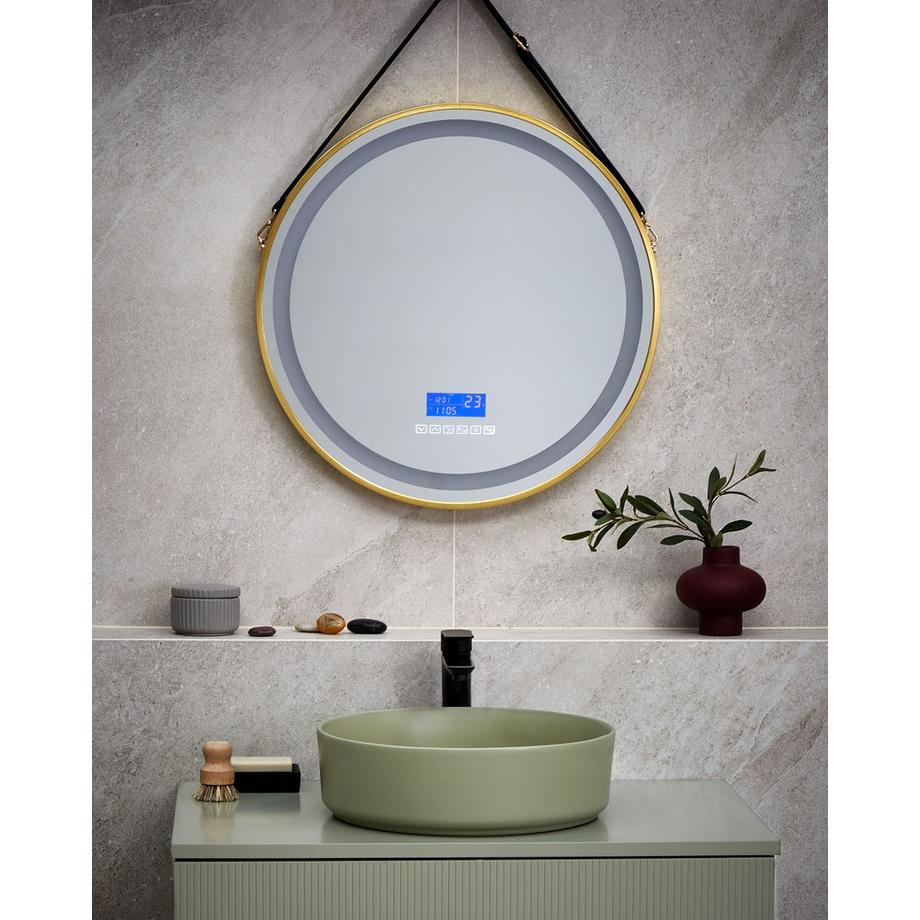 Beliani Specchio da bagno con luce LED en Materiale sintetico Industriale DAROIS  