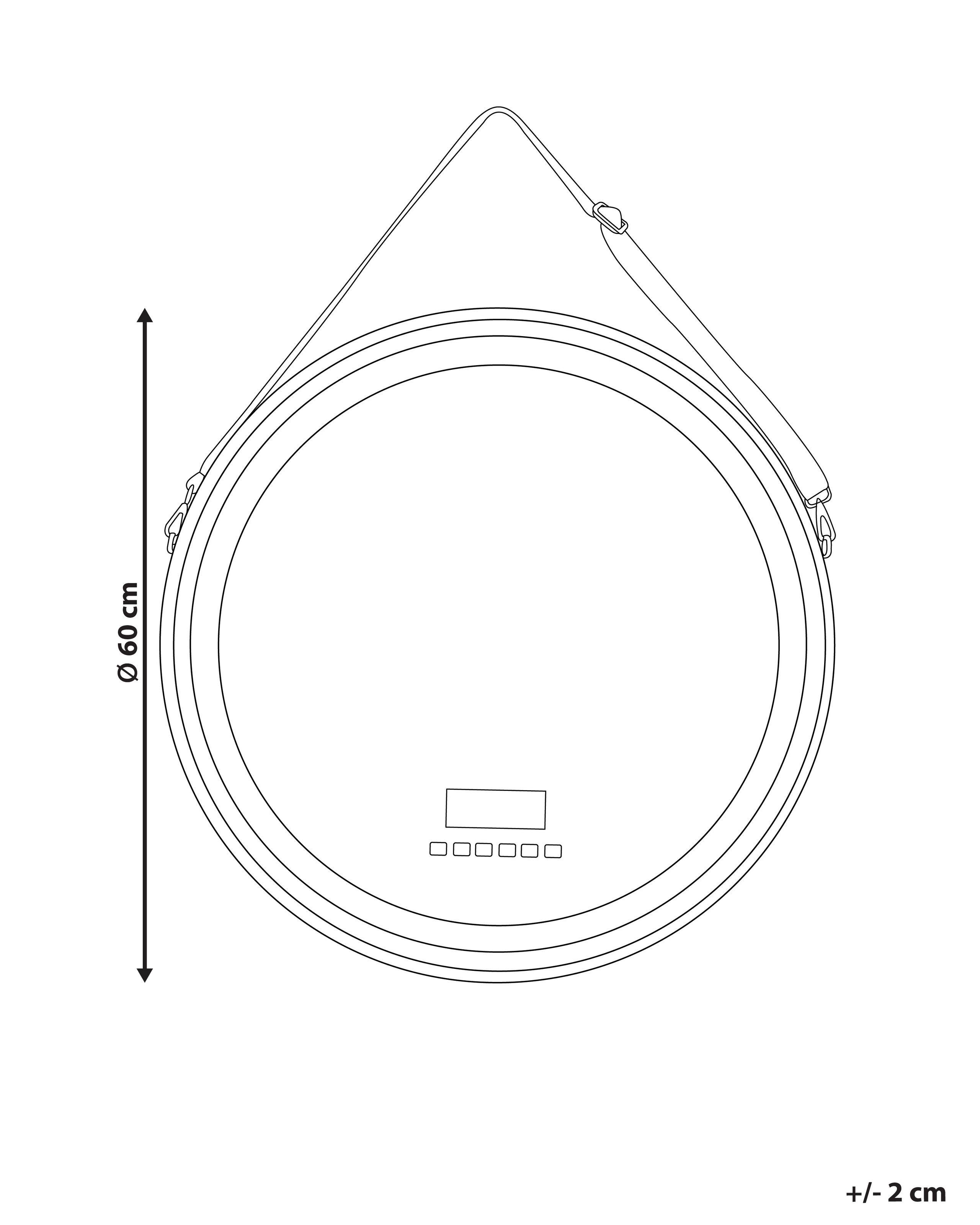 Beliani LED-Badezimmer-Spiegel aus Kunststoff Industriell DAROIS  