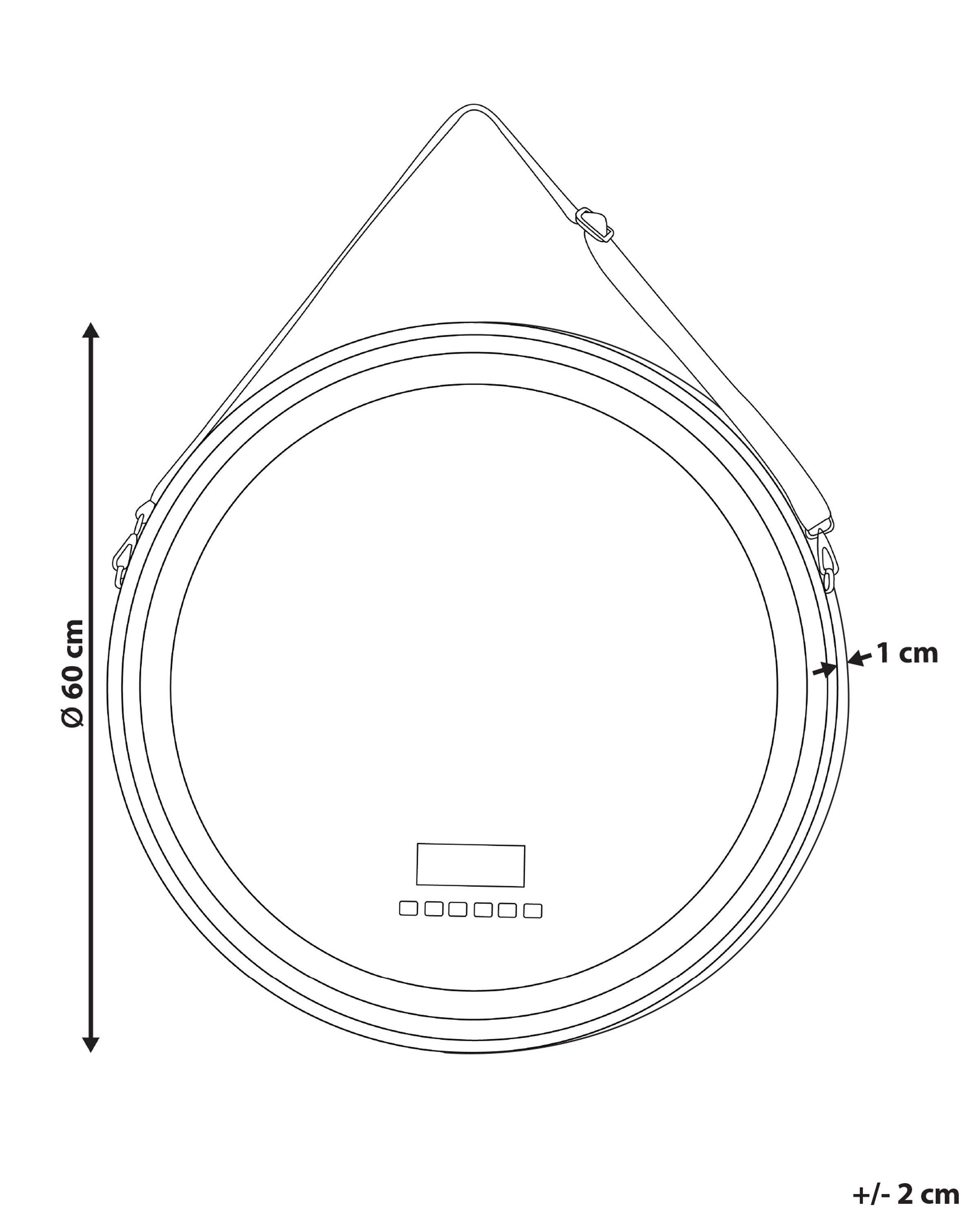 Beliani LED-Badezimmer-Spiegel aus Kunststoff Industriell DAROIS  