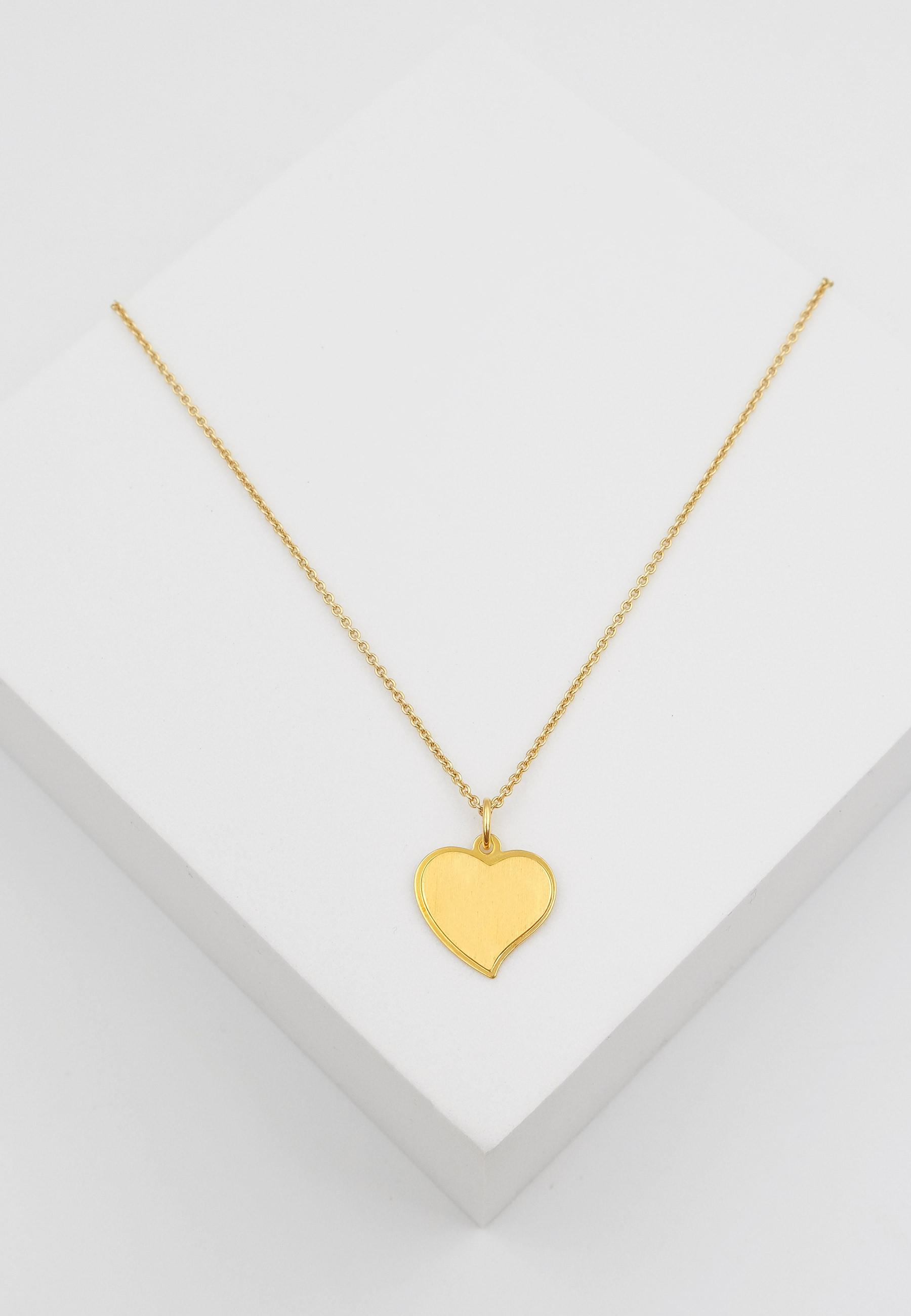 MUAU Schmuck  Pendentif coeur or jaune 750, 17x14mm 