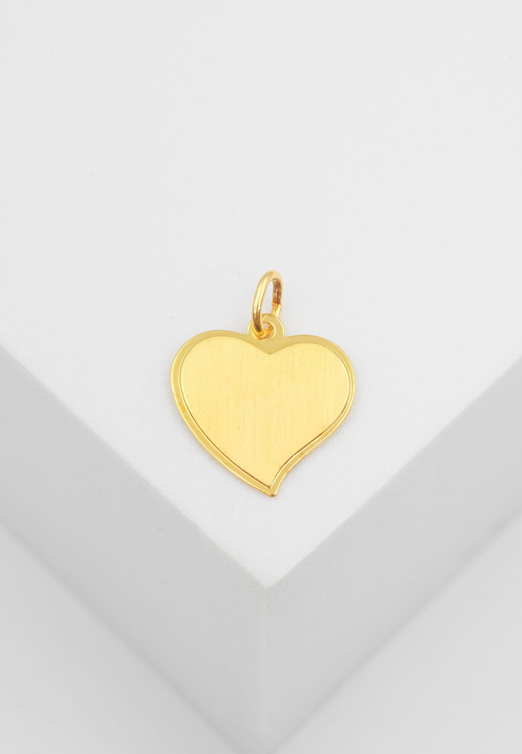 MUAU Schmuck  Pendentif coeur or jaune 750, 17x14mm 