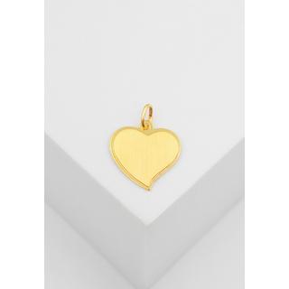 MUAU Schmuck  Pendentif coeur or jaune 750, 17x14mm 