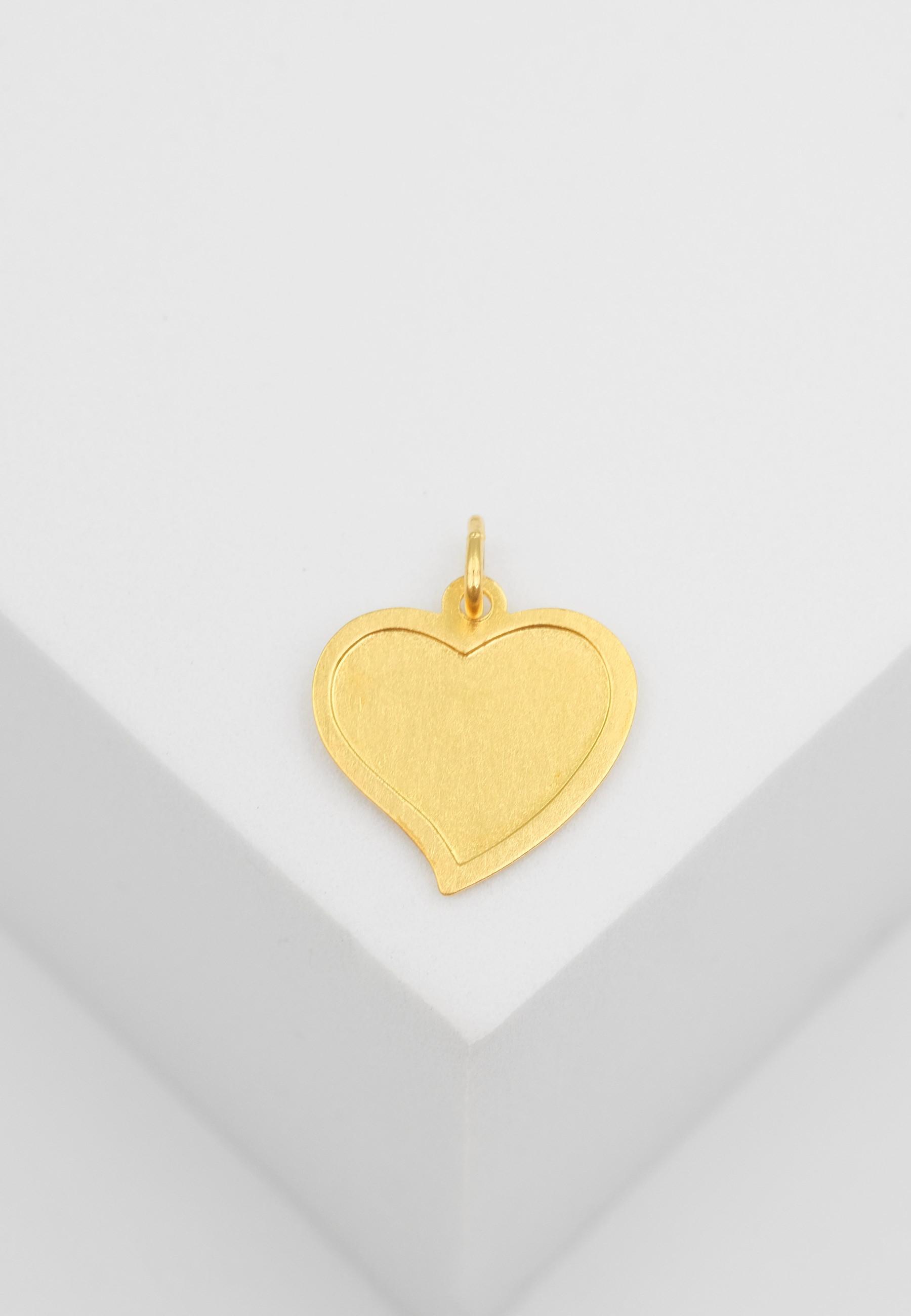 MUAU Schmuck  Pendentif coeur or jaune 750, 17x14mm 