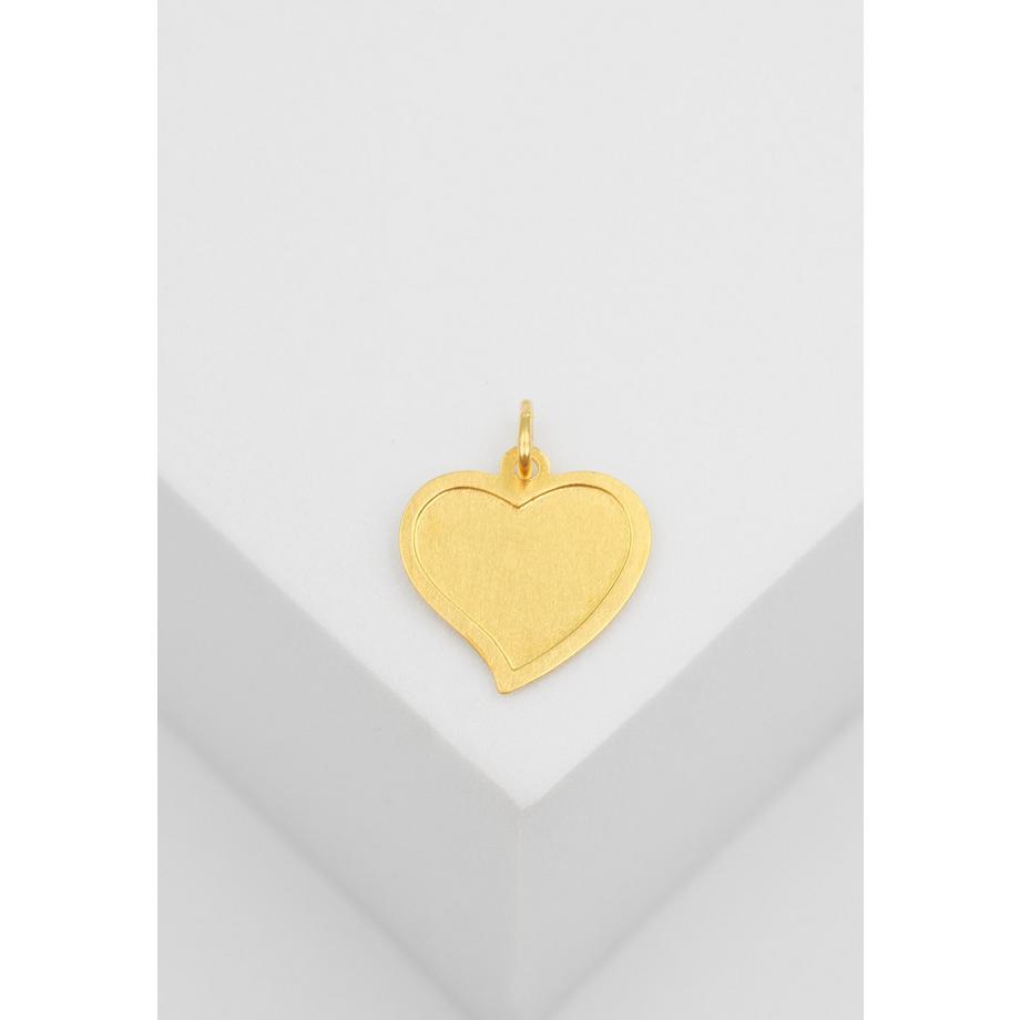 MUAU Schmuck  Pendentif coeur or jaune 750, 17x14mm 