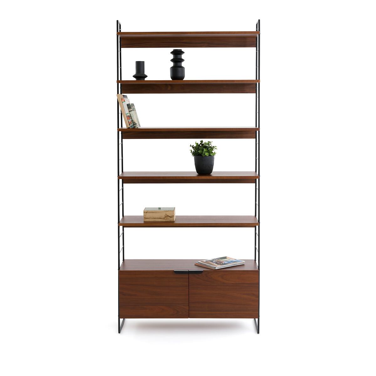 La Redoute Intérieurs Metallregal aus Stahl und Walnussfurnier H220 cm  