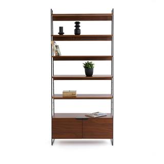 La Redoute Intérieurs Metallregal aus Stahl und Walnussfurnier H220 cm  