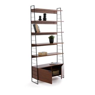 La Redoute Intérieurs Metallregal aus Stahl und Walnussfurnier H220 cm  