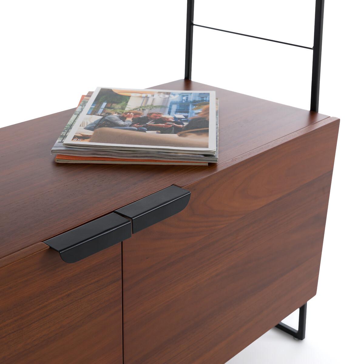 La Redoute Intérieurs Metallregal aus Stahl und Walnussfurnier H220 cm  