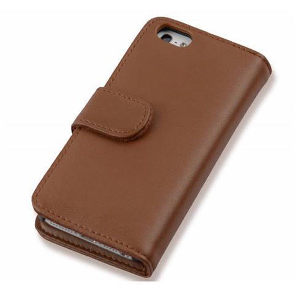 Cadorabo  Housse compatible avec Apple iPhone 5C - Coque de protection en similicuir lisse et compartiment pour cartes 