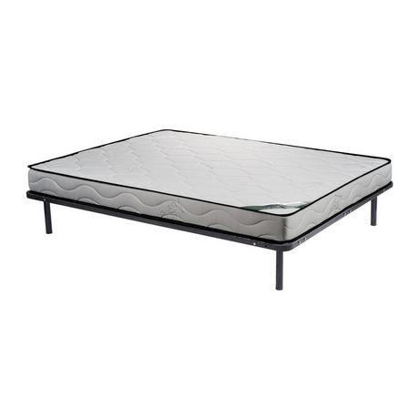 Vente-unique Ensemble 140 x 190 cm cadre à lattes + matelas mousse et coutil bambou ép.15cm - KANANI de NATUREA  