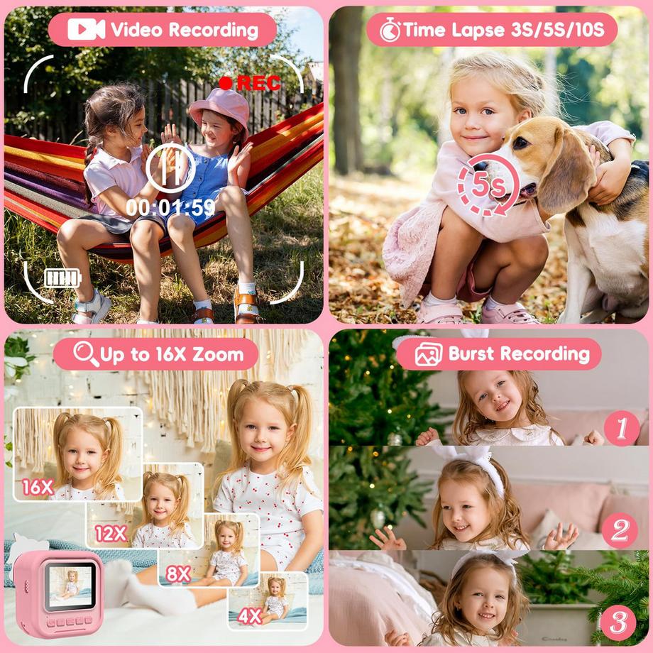 Activity-board  Bildschirm Sofortbildkamera Kinder mit Speicherkarte 