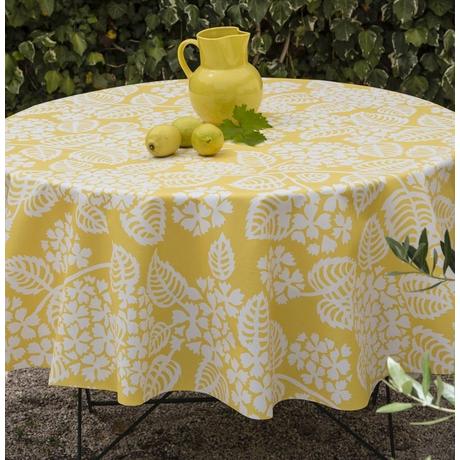 Fleur de Soleil Nappe enduite ronde ou ovale Hortensia  